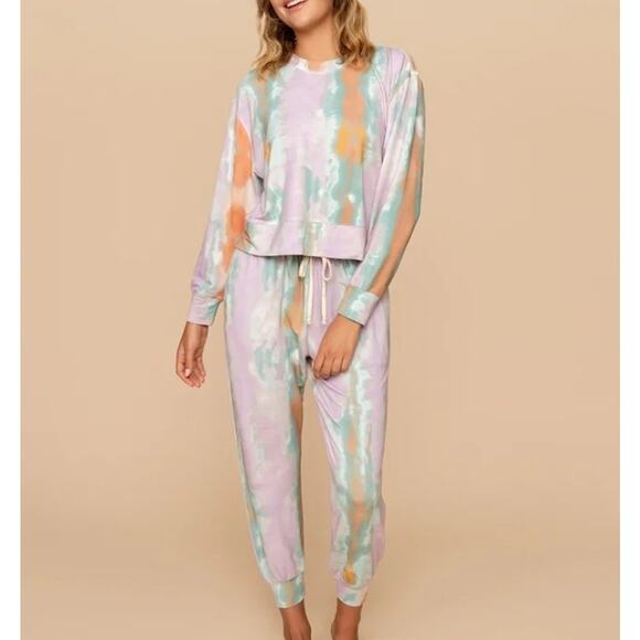 Sz Medium Soft Serve Swirl Lounge Set - Cravings by Chrissy Teigen Purple Green - Picture 1 of 11